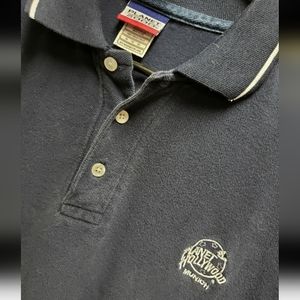 Vintage PLANET HOLLYWOOD Munich Germany mens/unisex XL blue polo shirt  00s Y2K